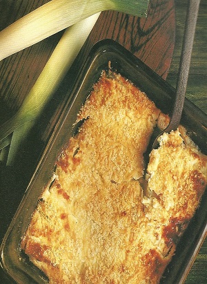 Baked Leeks with Cheese Topping